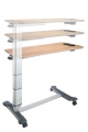 Adjustable wooden overbed table